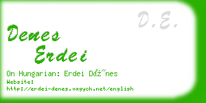 denes erdei business card